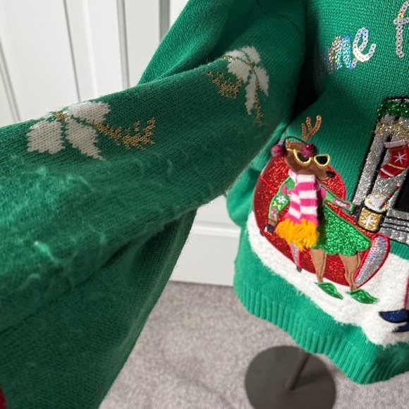 33 Degrees home for the Holidays Festive Green Sweater size XL - Picture 2 of 8